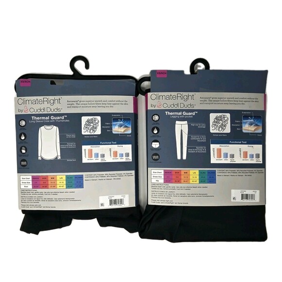 Cuddl Duds ClimateRight Aerowarm Thermal Guard Base Layer Top & Leggings Set XS - Picture 11 of 14